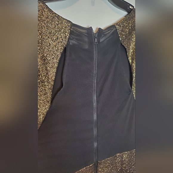ALICE+OLIVIA - size M -COCKTAIL DRESS SPARKLE GOLD - - Picture 4 of 6